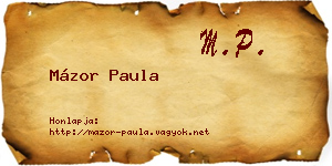 Mázor Paula névjegykártya