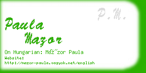paula mazor business card